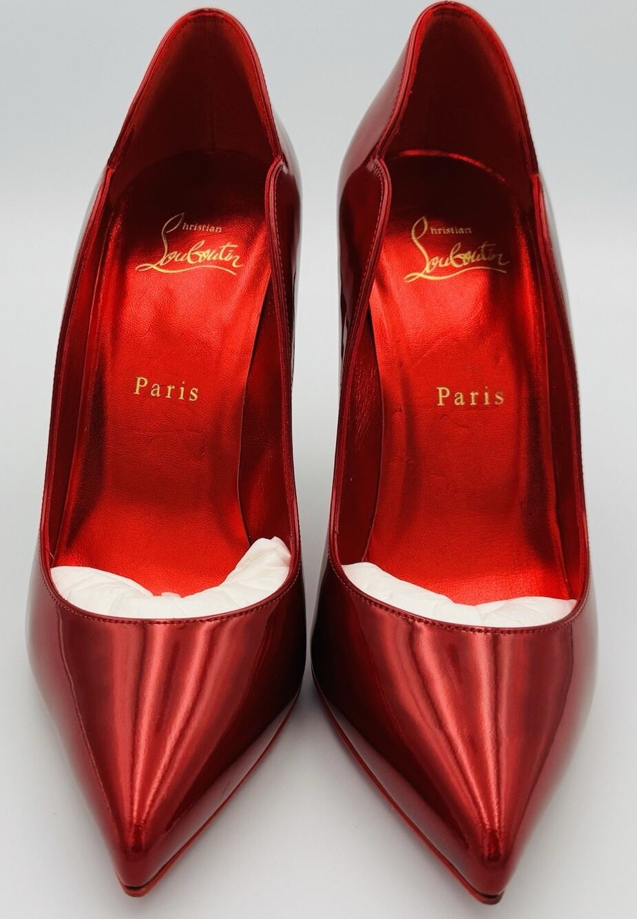 Christian Louboutin metallic red “Hot Chick” style pump